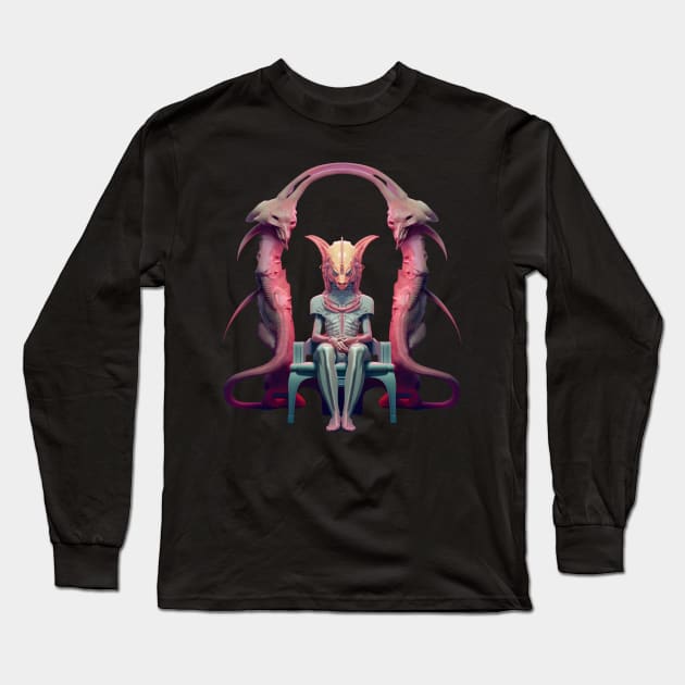 Reptilian Alien Queen Long Sleeve T-Shirt by AlienQueenApparel